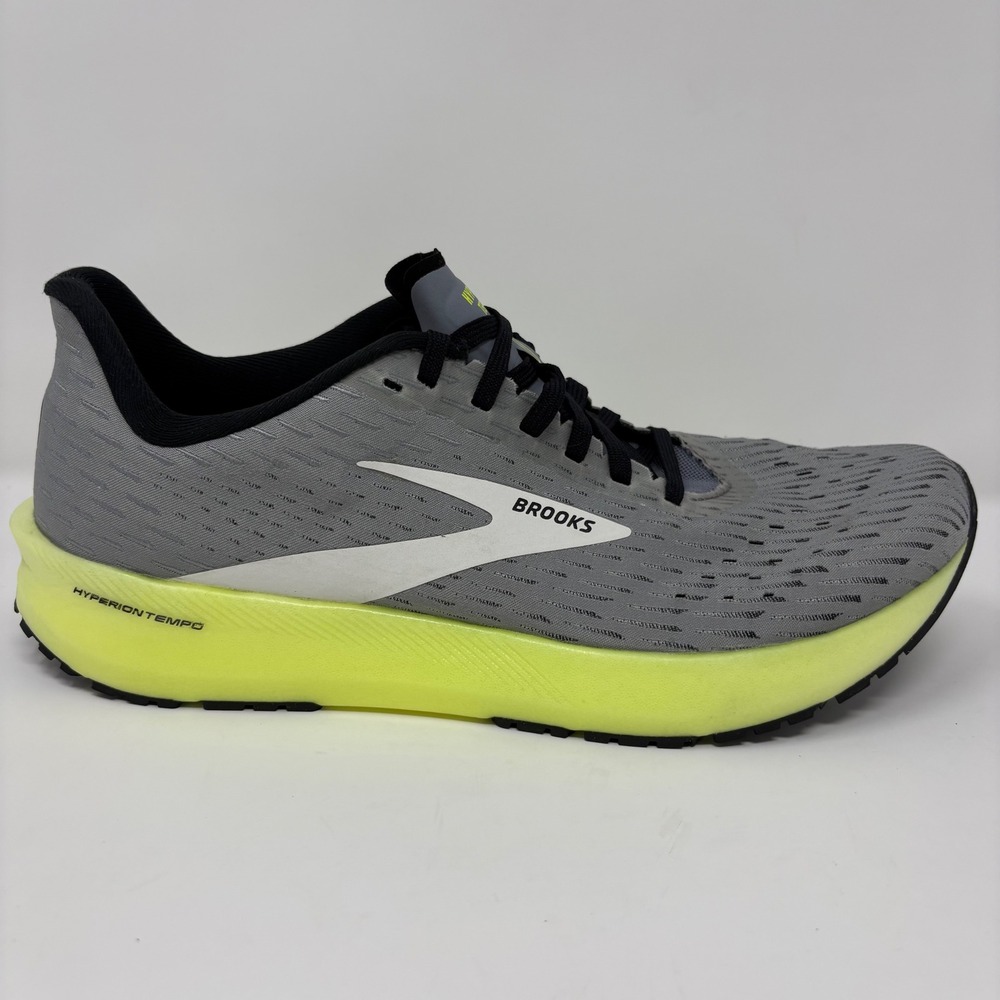 Brooks Hyperion Tempo Mens Size 9.5 Grey Yellow Running Shoes *WORN ONCE*